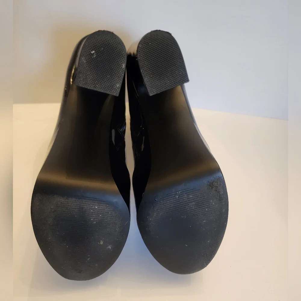 Steve Madden Passion Black Patent Booties Size 10M - Picture 3 of 6